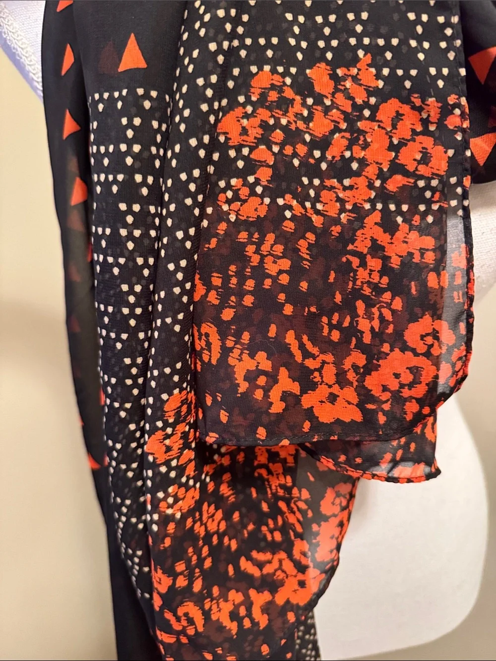 Beautiful Women’s Black & Orange Scarf Wrap